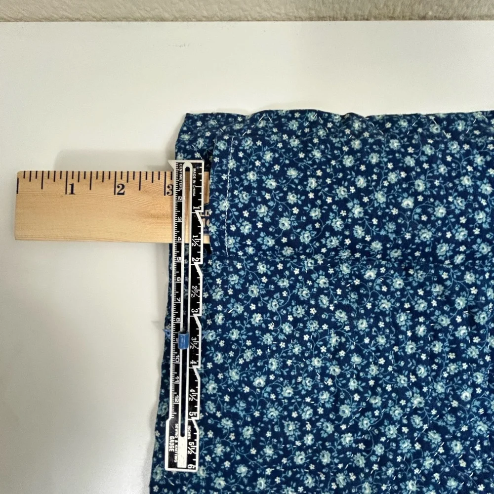 Cottagecore Flower Basket with Buttons Handmade Quilted Fabric Hanging Wall Art